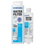 Genuine Samsung DA97-17376B HAF-QIN refrigerator water filter replacement cartridge single pack.