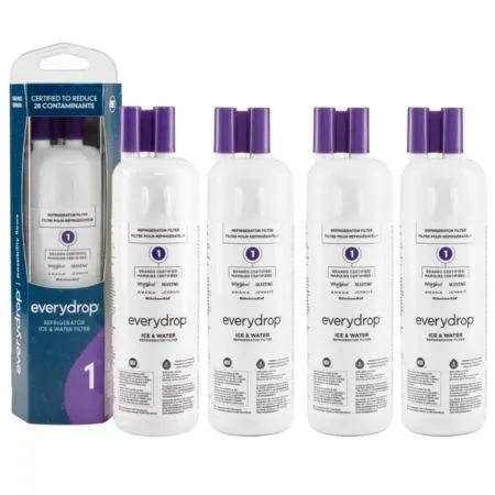 Bulk set of 4 Everydrop Filter 1 cartridges, the official OEM replacement for legacy part numbers P4RFWB and W10291030 used in Amana and JennAir fridges