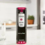 Genuine Everydrop EDR5RXD1 filter cartridge displayed in front of its box, featuring the red end cap compatible with Kenmore 9010 and 9908 refrigerator models.