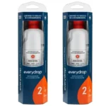 Two sealed retail boxes of Everydrop Ice & Water Filter 2 standing side-by-side, displaying the orange branding and "Reduces 28 Contaminants" claim.