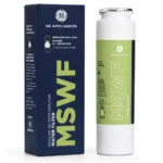 GE MSWF refrigerator water filter cartridge with its retail packaging