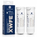 GE XWFE refrigerator water filter — two cartridges with packaging