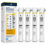 GE FQK1K under-sink water filter cartridges — full pack range view