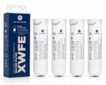 GE XWFE refrigerator water filter — four cartridges with packaging