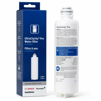 Bosch BORPLFTR50 UltraClarity Pro water filter cartridge with its retail box